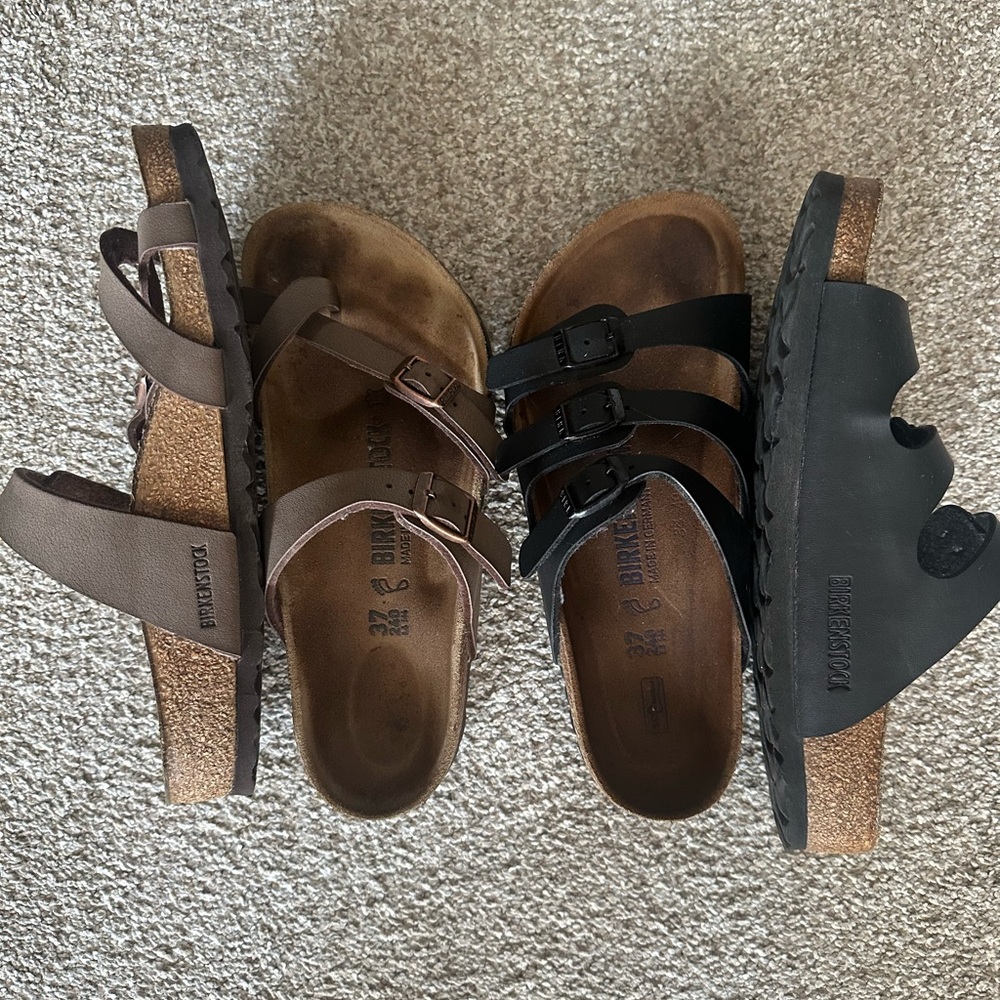 BUNDLE - both pair! Birkenstock Black and Brown Sandals - Picture 4 of 5